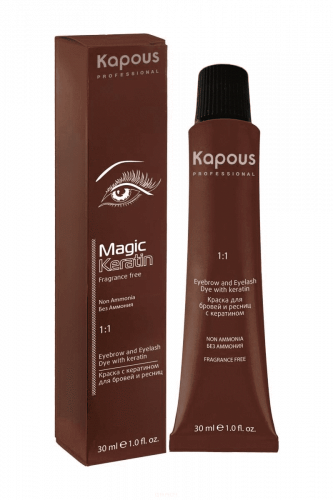 Краска для бровей и ресниц с кератином Fragrance free 30 мл черный