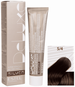 Крем-краска для седых волос Estel DELUXE SILVER 60 мл медный, шатен 5|4 светлый шатен медный
