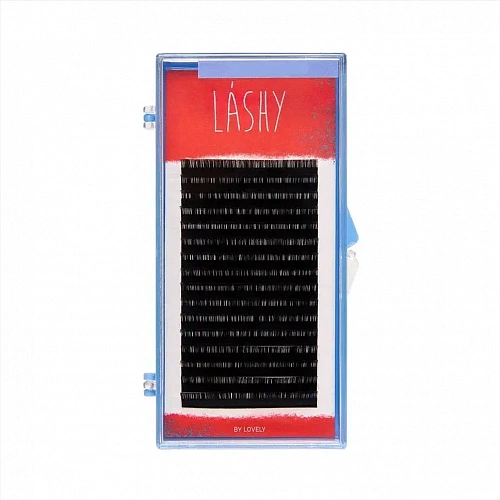 Ресницы чёрные LASHY - 16 линий D 0.07/13мм Lovely LASHY красная