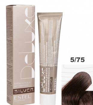 Крем-краска для седых волос Estel DELUXE SILVER 60 мл коричневый, красный, шатен 4|75 EST_SIL_K