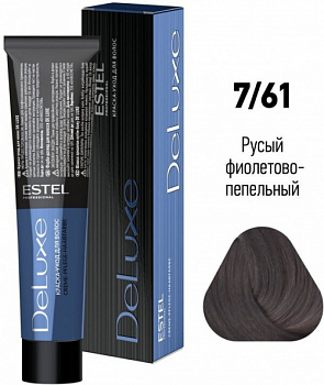Краска-уход для волос Estel Deluxe 60 мл фиолетовый, пепельный, русый 7|61 русый фиолетово-пепельный