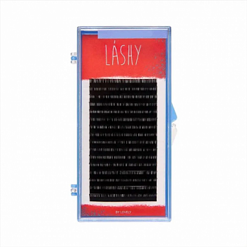 Ресницы чёрные LASHY - 16 линий M 0.07/13мм Lovely LASHY красная